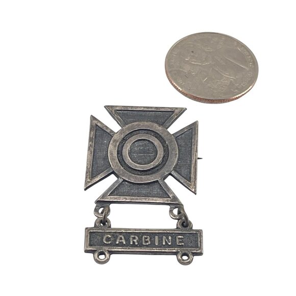 Vintage Sterling Silver Sharpshooter Carbine Marksman Badge Pin - Picture 5 of 7